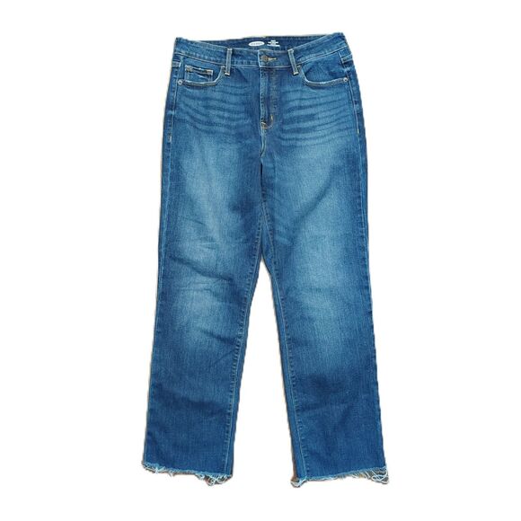 Old Navy Power Slim Straight Crop High Rise Sz 8 Tall Women's Stretch Jeans - Picture 1 of 4